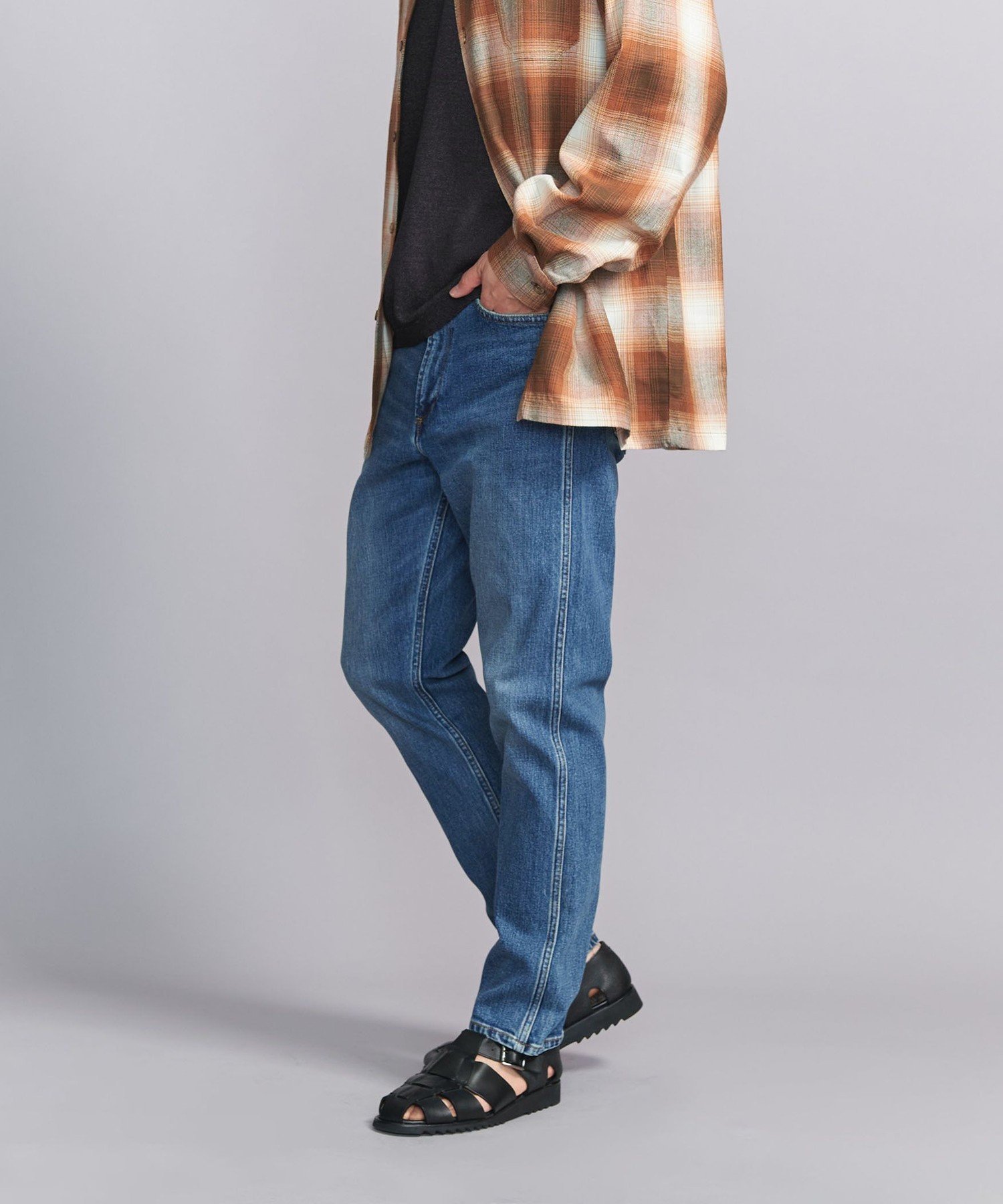 【ビューティ&ユース ユナイテッドアローズ/BEAUTY&YOUTH / UNITED ARROWS / MEN】のL∞Plus 5ポケット シェービング デニムパンツ 人気、トレンドファッション・服の通販 founy(ファニー) 　ファッション　Fashion　メンズファッション　MEN　ボトムス　Bottoms/Men　デニムパンツ　Denim Pants　カーディガン　Cardigan　スタンダード　Standard　ストレッチ　Stretch　テーパード　Tapered　デニム　Denim　トラベル　Travel　トレンド　Trend　バランス　Balance　ベーシック　Basic　ポケット　Pocket　おすすめ　Recommend　旅行　Travel　 other-1|ID: prp329100004519478 ipo3291000000031948395