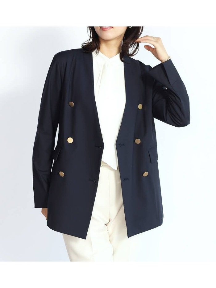 【ヴァン/Vin】のノーカラーダブルジャケット インテリア・キッズ・メンズ・レディースファッション・服の通販 founy(ファニー) https://founy.com/ ファッション Fashion レディースファッション Fashion for Women アウター Coat / Outerwear Collection レディースジャケット・軽アウター Jackets おすすめ Recommended / Our Picks カットソー Cut and Sewn Top ジャケット Jacket, Outerwear ダブル Double, Double-Breasted デニム Denim, Jeans Material ベーシック Basic, Essential マニッシュ Mannish, Boyish ビジネス 仕事 通勤 Business / Work / Commuting |ID: prp329100004519574 ipo3291000000032449348