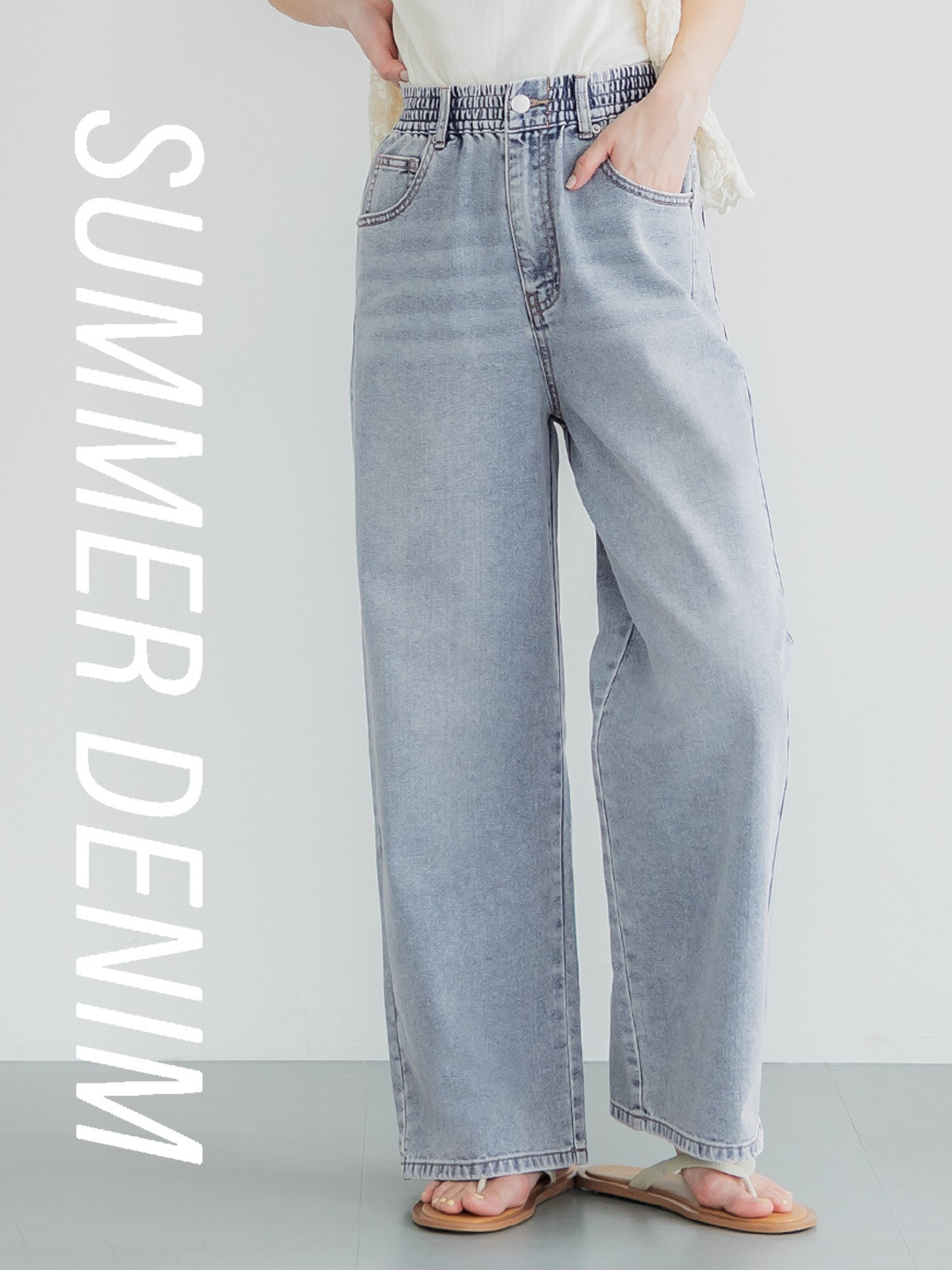 【コカ/COCA】のサマーデニムウエストゴムイージーパンツ インテリア・キッズ・メンズ・レディースファッション・服の通販 founy(ファニー) 　ファッション　Fashion　レディースファッション　WOMEN　パンツ　Pants　春　Spring　サマー　Summer　ショート　Short　デニム　Denim　ポケット　Pocket　楽ちん　Easy　ワイド　Wide　S/S・春夏　Ss・Spring/Summer　おすすめ　Recommend　夏　Summer　Lt.blue|ID: prp329100004519617 ipo3291000000031949886