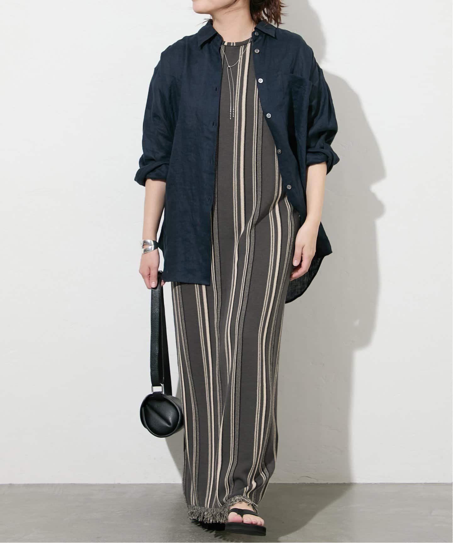 【ジャーナルスタンダード/JOURNAL STANDARD】のJQストライプワンピース インテリア・キッズ・メンズ・レディースファッション・服の通販 founy(ファニー) 　ファッション　Fashion　レディースファッション　Ladies' Fashion Online　ワンピース　Dress　2025年　2025　2025春夏・S/S　Ss,Spring/Summer,2025　インナー　Inner　ストライプ　Stripe　バランス　Balance　フリンジ　Fringe　夏　Summer　グレー|ID: prp329100004519836 ipo3291000000032688396
