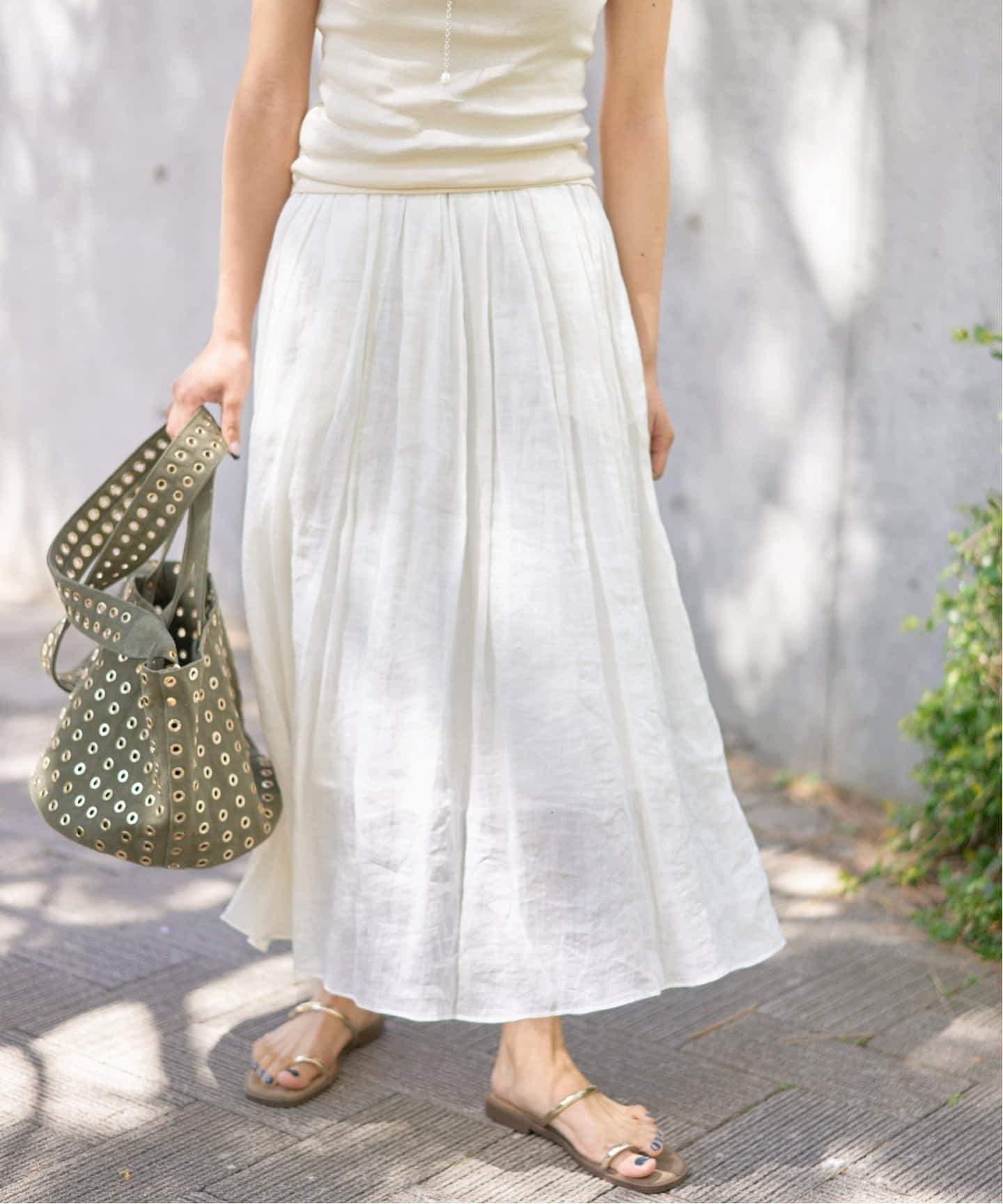 【イエナ/IENA】のラミータックギャザースカート インテリア・キッズ・メンズ・レディースファッション・服の通販 founy(ファニー) 　ファッション　Fashion　レディースファッション　WOMEN　スカート　Skirt　2025年　2025　2025春夏・S/S　Ss,Spring/Summer,2025　ギャザー　Gather　シンプル　Simple　フレア　Flare　ミモレ　Mimore　夏　Summer　春　Spring　S/S・春夏　Ss・Spring/Summer　ナチュラル|ID: prp329100004519844 ipo3291000000032434520