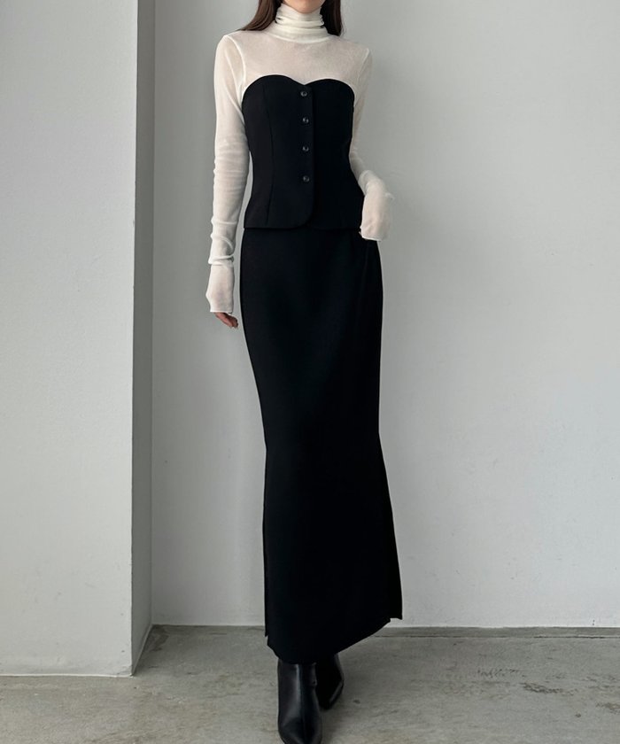 【ジュノア/JUNOAH】のLouere ビスチェ+スリットスカート インテリア・キッズ・メンズ・レディースファッション・服の通販 founy(ファニー) https://founy.com/ ファッション Fashion レディースファッション WOMEN スカート Skirt スリット Slit ビスチェ Bustier |ID: prp329100004520023 ipo3291000000031955908
