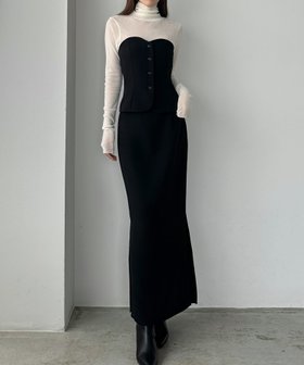 【ジュノア/JUNOAH】のLouere ビスチェ+スリットスカート 人気、トレンドファッション・服の通販 founy(ファニー) ファッション Fashion レディースファッション WOMEN スカート Skirt スリット Slit ビスチェ Bustier |ID:prp329100004520023
