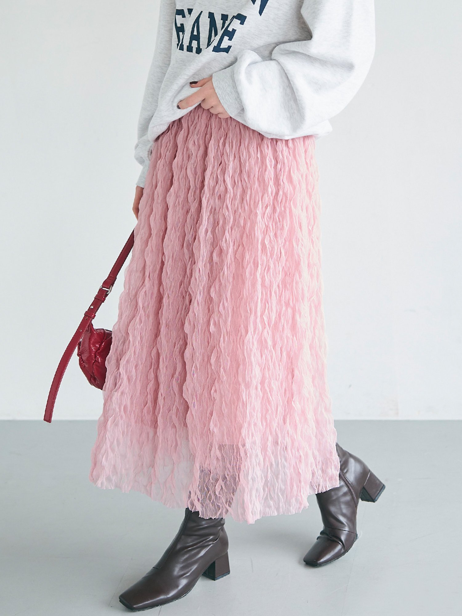 【コカ/COCA】のウェーブチュールスカート インテリア・キッズ・メンズ・レディースファッション・服の通販 founy(ファニー) 　ファッション　Fashion　レディースファッション　WOMEN　スカート　Skirt　Pink|ID: prp329100004520027 ipo3291000000031956001