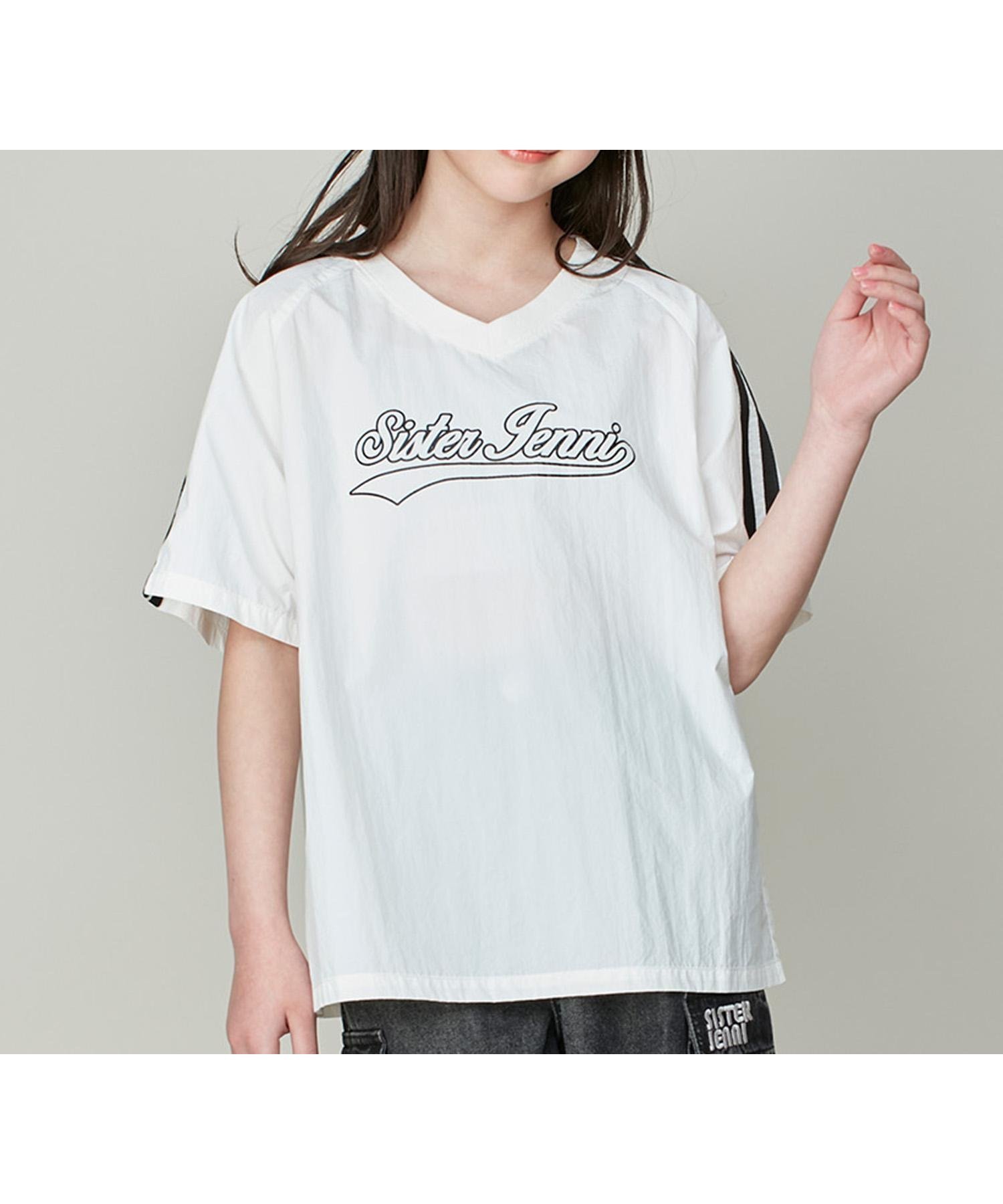 【その他のブランド/Other】のVネックタフタユニフォーム風ビッグT インテリア・キッズ・メンズ・レディースファッション・服の通販 founy(ファニー) 　ファッション　Fashion　キッズファッション　KIDS　アウトドア　Outdoor　シンプル　Simple　トレンド　Trend　ビッグ　Big　ベーシック　Basic　今季　This Season　半袖　Short Sleeve　オフホワイト|ID: prp329100004520031 ipo3291000000031956093