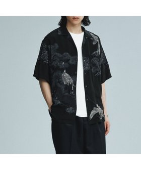 【アダムエロペ /ADAM ET ROPE' / MEN】 《BLACK/WHITE》ボックスシルエット プレミアム アロハ シャツ人気、トレンドファッション・服の通販 founy(ファニー) ファッション Fashion メンズファッション MEN アロハ Aloha クラシック Classic サンダル Sandals ショーツ Shorts スラックス Slacks ダイヤモンド Diamond デニム Denim ドレープ Drape フラット Flat プレミアム Premium ボックス Box モノトーン Monotone リラックス Relax おすすめ Recommend 夏 Summer |ID:prp329100004520199