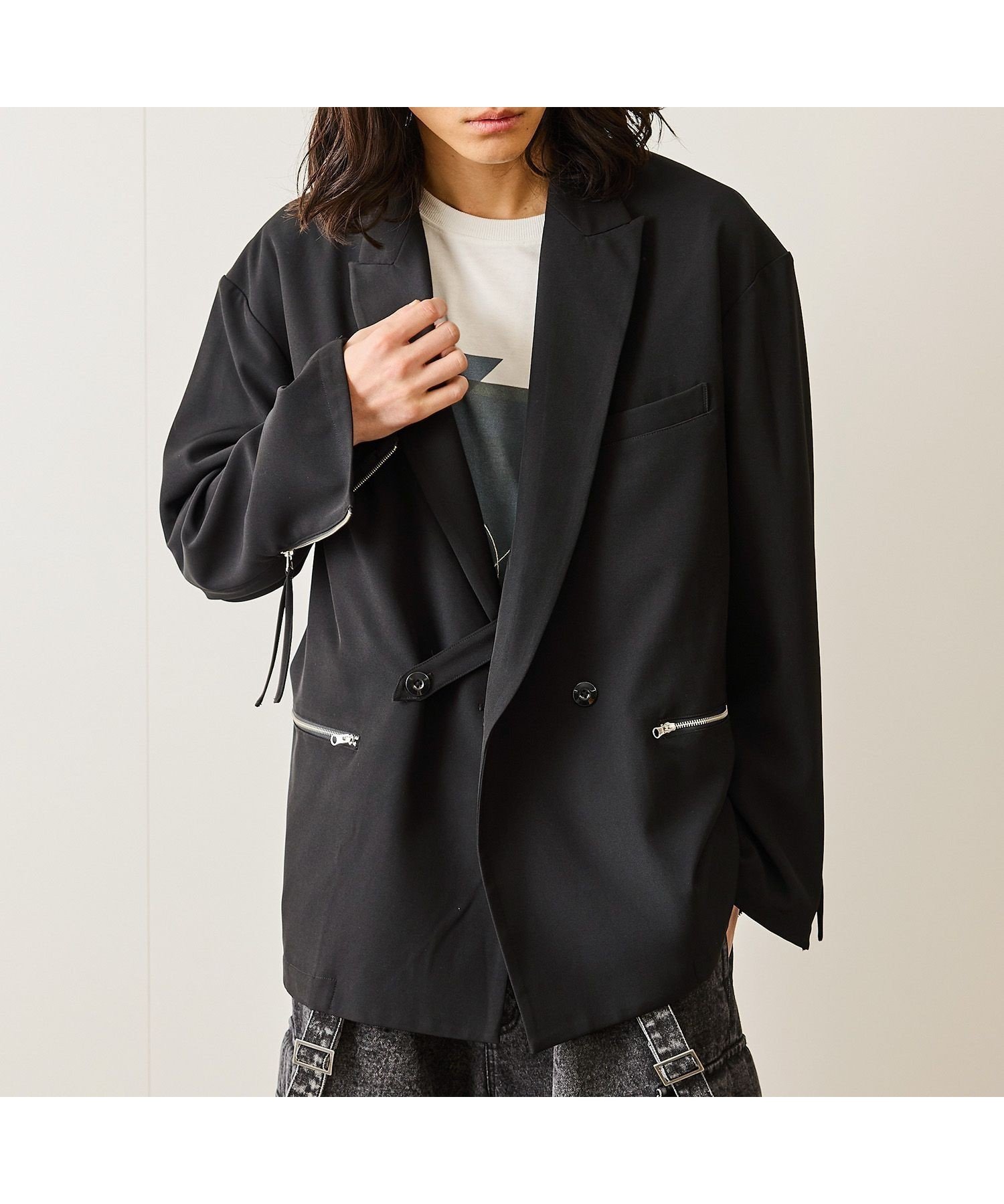 【ジュンレッド/JUNRed / MEN】の【セットアップ対応】リファインドクロスダブルジャケット インテリア・キッズ・メンズ・レディースファッション・服の通販 founy(ファニー) 　ファッション　Fashion　メンズファッション　MEN　セットアップ　Setup/Men　ジャケット　Jacket　セットアップ　Set Up　ダブル　Double　トレンド　Trend　ドレープ　Drape　フロント　Front　ポケット　Pocket　ラップ　Wrap　ワイド　Wide　ブラック(01)|ID: prp329100004520265 ipo3291000000031959745