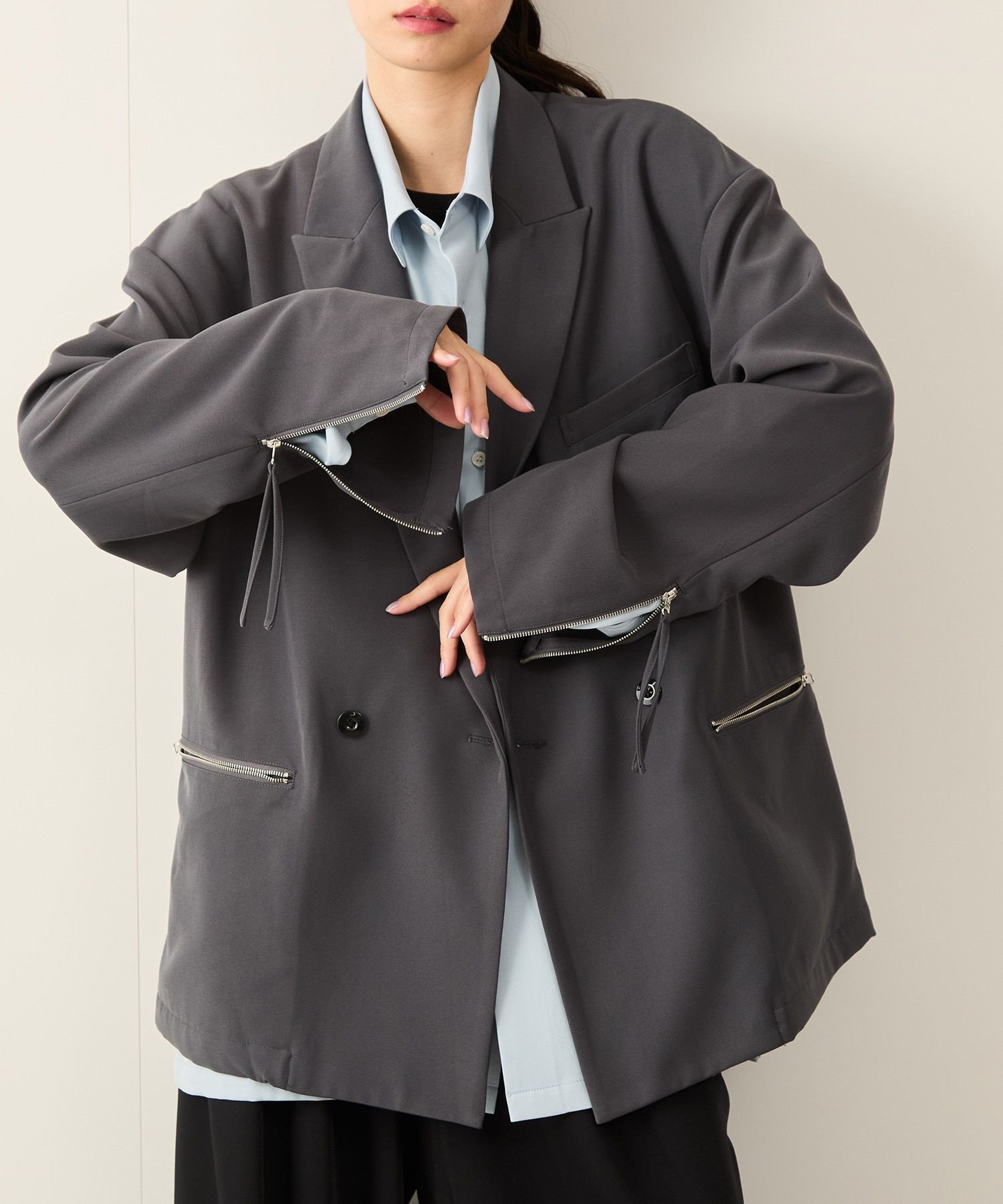 【ジュンレッド/JUNRed / MEN】の【セットアップ対応】リファインドクロスダブルジャケット インテリア・キッズ・メンズ・レディースファッション・服の通販 founy(ファニー) 　ファッション　Fashion　メンズファッション　MEN　セットアップ　Setup/Men　ジャケット　Jacket　セットアップ　Set Up　ダブル　Double　トレンド　Trend　ドレープ　Drape　フロント　Front　ポケット　Pocket　ラップ　Wrap　ワイド　Wide　チャコール(06)|ID: prp329100004520265 ipo3291000000031959746
