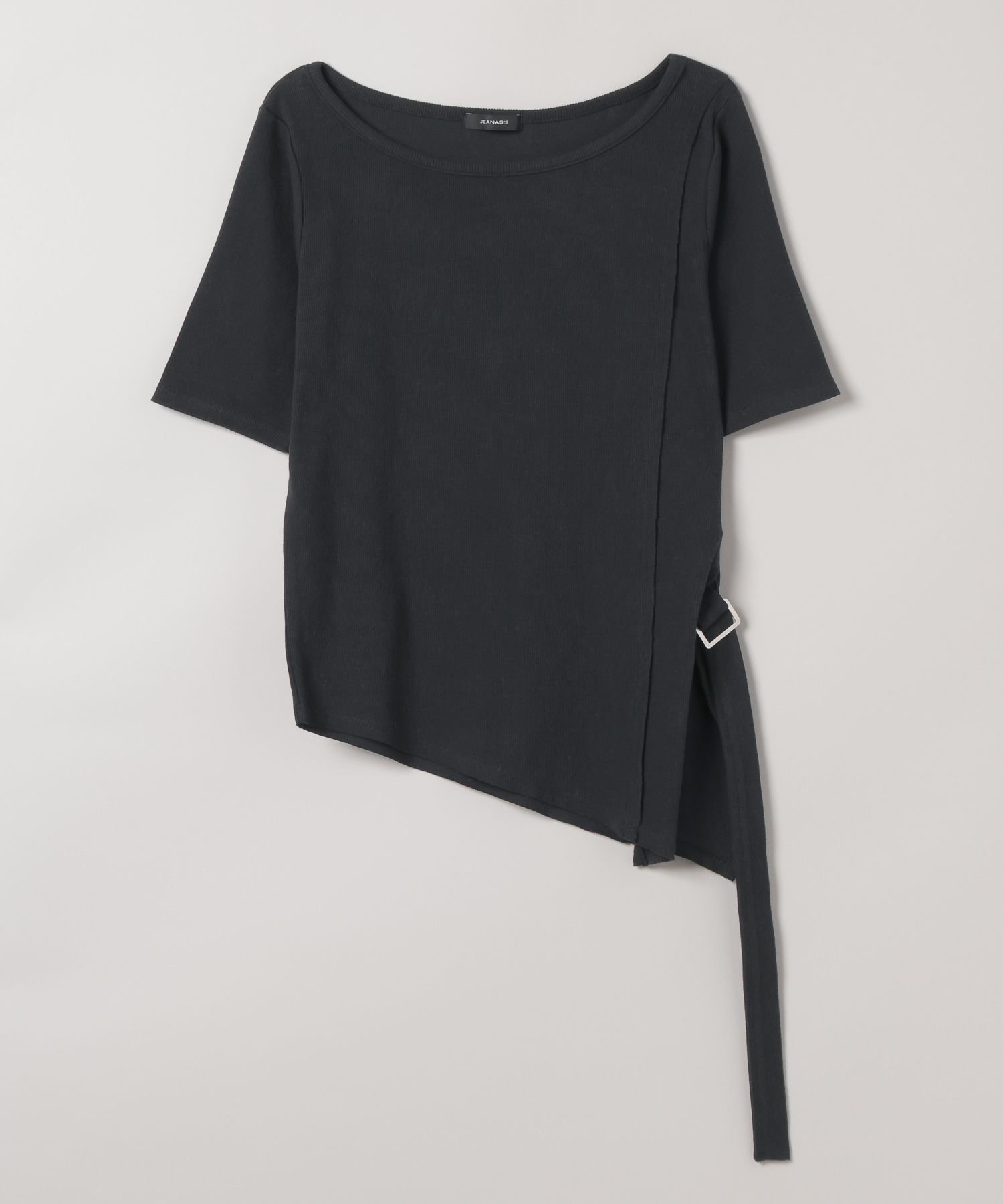 【ジーナシス/JEANASiS】のアシメスリットリブTEE SS インテリア・キッズ・メンズ・レディースファッション・服の通販 founy(ファニー) 　ファッション　Fashion　レディースファッション　WOMEN　おすすめ　Recommend　アシンメトリー　Asymmetry　シンプル　Simple　デニム　Denim　フェミニン　Feminine　ボトム　Bottom　ワイド　Wide　ブラック|ID: prp329100004520896 ipo3291000000031971761