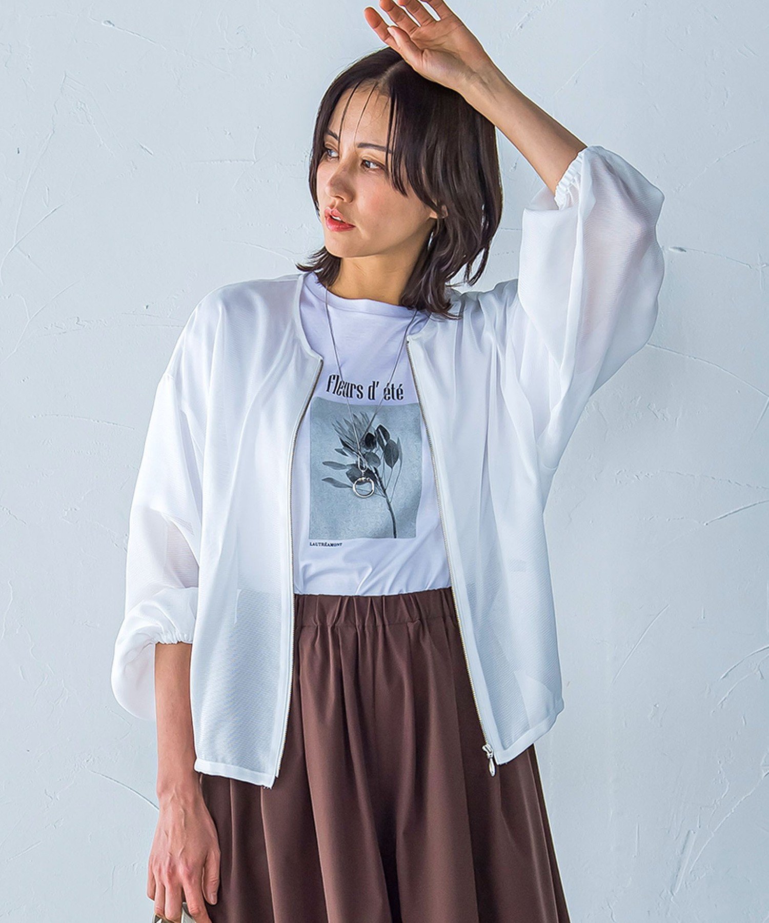 【ロートレ アモン/LAUTRE AMONT】のメッシュライトブルゾン≪洗濯機で洗える≫ インテリア・キッズ・メンズ・レディースファッション・服の通販 founy(ファニー) 　ファッション　Fashion　レディースファッション　WOMEN　アウター　Coat Outerwear　ブルゾン　Blouson/Jackets　おすすめ　Recommend　コクーン　Cocoon　ブルゾン　Blouson　メッシュ　Mesh　夏　Summer　洗える　Washable　ホワイト|ID: prp329100004521302 ipo3291000000031976493
