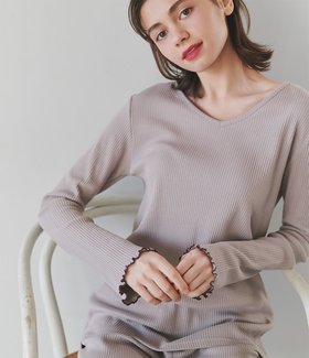 【ピーチジョン/PEACH JOHN】の【オーガニックコットン100%】オーガニックコットンパジャマ 人気、トレンドファッション・服の通販 founy(ファニー) ファッション Fashion レディースファッション WOMEN シンプル Simple ストライプ Stripe ストレート Straight デコルテ Decolletage フィット Fit フェミニン Feminine ボトム Bottom ラベンダー Lavender リボン Ribbon リラックス Relax おすすめ Recommend ギフト プレゼント Gift Present |ID:prp329100004521496