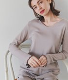 【ピーチジョン/PEACH JOHN】の【オーガニックコットン100%】オーガニックコットンパジャマ 人気、トレンドファッション・服の通販 founy(ファニー) ファッション Fashion レディースファッション WOMEN シンプル Simple ストライプ Stripe ストレート Straight デコルテ Decolletage フィット Fit フェミニン Feminine ボトム Bottom ラベンダー Lavender リボン Ribbon リラックス Relax おすすめ Recommend ギフト プレゼント Gift Present thumbnail グレー|ID: prp329100004521496 ipo3291000000031978838