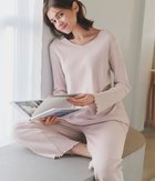 【ピーチジョン/PEACH JOHN】の【オーガニックコットン100%】オーガニックコットンパジャマ 人気、トレンドファッション・服の通販 founy(ファニー) ファッション Fashion レディースファッション WOMEN シンプル Simple ストライプ Stripe ストレート Straight デコルテ Decolletage フィット Fit フェミニン Feminine ボトム Bottom ラベンダー Lavender リボン Ribbon リラックス Relax おすすめ Recommend ギフト プレゼント Gift Present thumbnail アッシュラベンダー|ID: prp329100004521496 ipo3291000000031978840