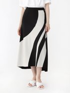 【ラシュッド/LASUD】のパネルデザインヘムラインスカート シロクロ|ID: prp329100004521689 ipo3291000000031980512