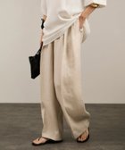 【サロン アダム エ ロペ/SALON adam et rope'】のリネンツイルタックパンツ セットアップ対応 ベージュ(27)|ID: prp329100004521743 ipo3291000000032610823