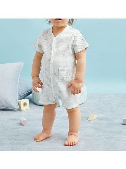 【ジェラート ピケ/gelato pique / KIDS】の【BABY】ぬいぐるみ柄ロンパース インテリア・キッズ・メンズ・レディースファッション・服の通販 founy(ファニー) 　ファッション　Fashion　キッズファッション　Fashion for Kids　おすすめ　Recommended / Our Picks　プリント　Print, Printed Pattern　ベーシック　Basic, Essential　ポケット　Pocket, Pocket Detail　ラベンダー　Lavender　ロング　Long, Long-Length　ロンパース　Romper, Jumpsuit　半袖　Short Sleeve, Half Sleeve　MNT[021]|ID: prp329100004521781 ipo3291000000032641697