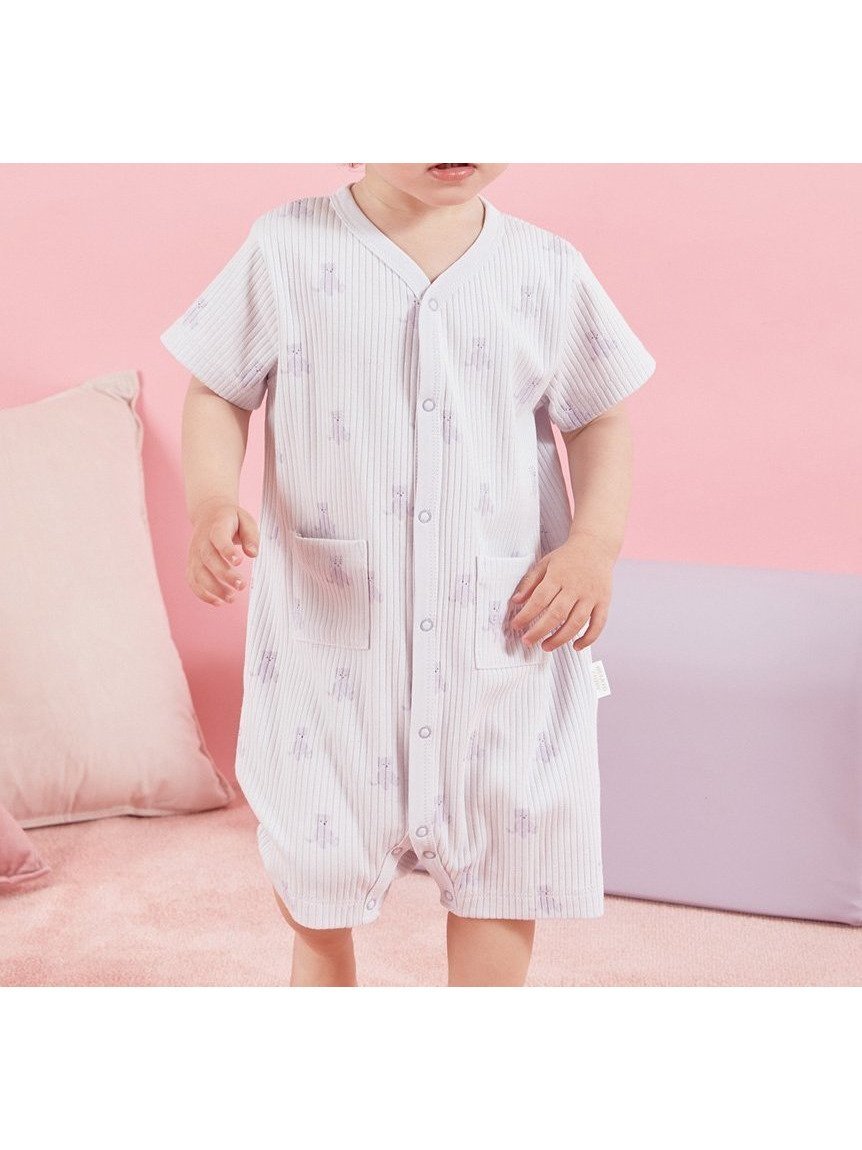 【ジェラート ピケ/gelato pique / KIDS】の【BABY】ぬいぐるみ柄ロンパース インテリア・キッズ・メンズ・レディースファッション・服の通販 founy(ファニー) 　ファッション　Fashion　キッズファッション　Fashion for Kids　おすすめ　Recommended / Our Picks　プリント　Print, Printed Pattern　ベーシック　Basic, Essential　ポケット　Pocket, Pocket Detail　ラベンダー　Lavender　ロング　Long, Long-Length　ロンパース　Romper, Jumpsuit　半袖　Short Sleeve, Half Sleeve　LAV[071]|ID: prp329100004521781 ipo3291000000032641702