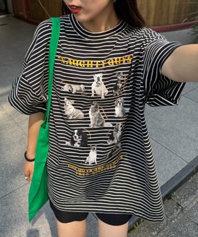 【チャオパニックティピー/CIAOPANIC TYPY】の【SOUNDS GOOOOD】パウダー加工プリント 刺繍TEE 人気、トレンドファッション・服の通販 founy(ファニー) ファッション Fashion レディースファッション Fashion for Women カリフォルニア California, Cali Style カーゴパンツ Cargo Pants, Utility Pants ガーリー Girly, Feminine Style シンプル Simple, Minimal スウェット / スエット Sweatshirt, Sweatwear デニム Denim, Jeans Material トレンド Trend, Trending Now パウダー Powder, Soft Tone プリント Print, Printed Pattern ミックス Mix, Mixed Style モノトーン Monotone, Black and White リアル Real, Realistic リラックス Relax, Relaxed Fit A/W・秋冬 Autumn/Winter |ID:prp329100004521834