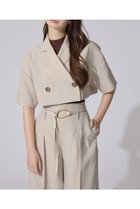 【リエンダ/rienda】のリネンライククロップドハーフスリーブジャケット 人気、トレンドファッション・服の通販 founy(ファニー) ファッション Fashion レディースファッション WOMEN アウター Coat Outerwear ジャケット Jackets おすすめ Recommend セットアップ Set Up 再入荷 Restock/Back In Stock/Re Arrival thumbnail BEG|ID: prp329100004522089 ipo3291000000031985506