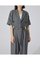 【リエンダ/rienda】のリネンライククロップドハーフスリーブジャケット 人気、トレンドファッション・服の通販 founy(ファニー) ファッション Fashion レディースファッション WOMEN アウター Coat Outerwear ジャケット Jackets おすすめ Recommend セットアップ Set Up 再入荷 Restock/Back In Stock/Re Arrival thumbnail GRY|ID: prp329100004522089 ipo3291000000031985508