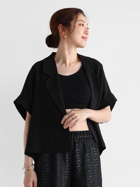 【ヴァン/Vin】のリネンライクハーフスリーブジャケット 人気、トレンドファッション・服の通販 founy(ファニー) ファッション Fashion レディースファッション WOMEN アウター Coat Outerwear ジャケット Jackets おすすめ Recommend インナー Inner セットアップ Set Up |ID:prp329100004522092