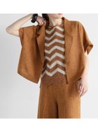 【ヴァン/Vin】のリネンライクハーフスリーブジャケット 人気、トレンドファッション・服の通販 founy(ファニー) ファッション Fashion レディースファッション WOMEN アウター Coat Outerwear ジャケット Jackets おすすめ Recommend インナー Inner セットアップ Set Up thumbnail オレンジ|ID: prp329100004522092 ipo3291000000031985547