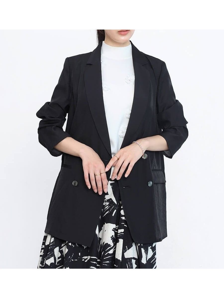 【ヴァン/Vin】のテーラーカラーライトジャケット インテリア・キッズ・メンズ・レディースファッション・服の通販 founy(ファニー) 　ファッション　Fashion　レディースファッション　Fashion for Women　アウター　Coat / Outerwear Collection　レディースジャケット・軽アウター　Jackets　なめらか　Smooth, Silky Texture　シアー　Sheer, See-Through　ジャケット　Jacket, Outerwear　ベーシック　Basic, Essential　ワイド　Wide, Wide Fit　夏　Summer　軽量　Lightweight, Ultra Light　ブラック|ID: prp329100004522094 ipo3291000000031985563