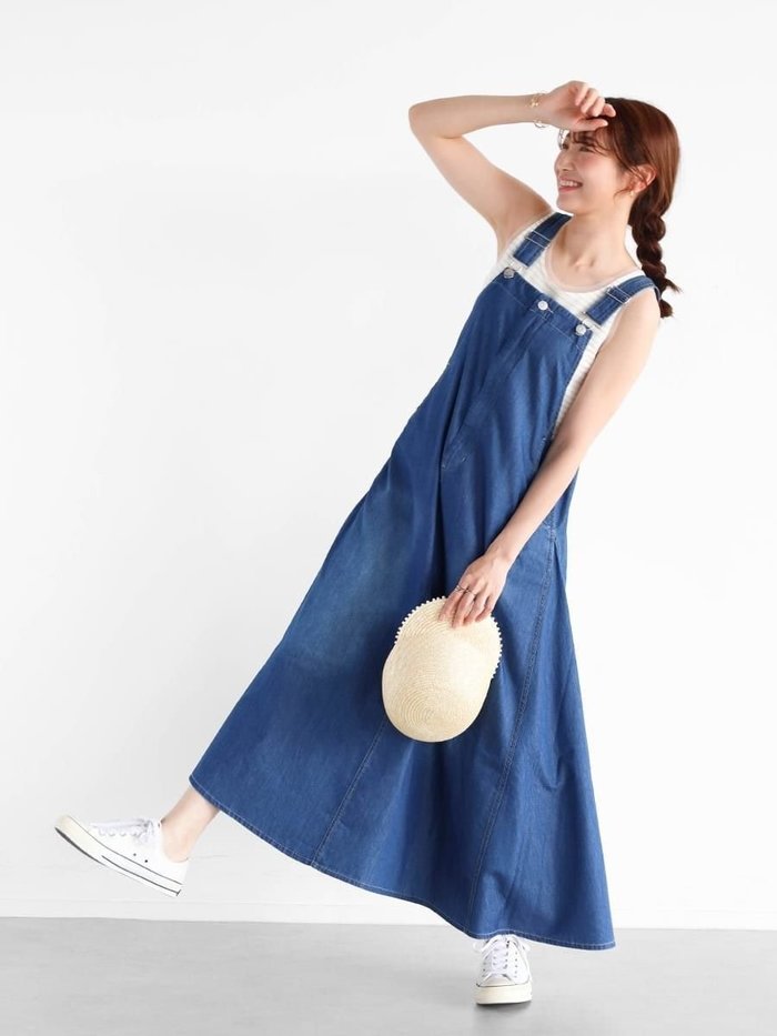【ヴァン/Vin】のデニムフレアジャンパースカート インテリア・キッズ・メンズ・レディースファッション・服の通販 founy(ファニー) https://founy.com/ ファッション Fashion レディースファッション Fashion for Women スカート Skirts シンプル Simple, Minimal デニム Denim, Jeans Material フレア Flare, Flared ポケット Pocket, Pocket Detail |ID: prp329100004522416 ipo3291000000033264812