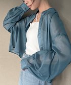 【ジュノア/JUNOAH】のスタンドカラーシアーショートシャツ ブルー|ID: prp329100004522454 ipo3291000000031989881