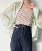 【ジュノア/JUNOAH】のスタンドカラーシアーショートシャツ ミント|ID: prp329100004522454 ipo3291000000031989891