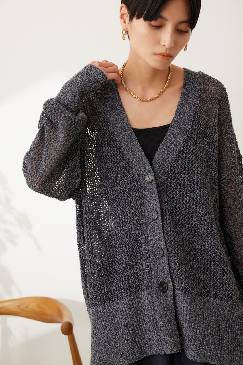 【その他のブランド/Other】のコードヤーンメッシュカーディガン インテリア・キッズ・メンズ・レディースファッション・服の通販 founy(ファニー) 　ファッション　Fashion　レディースファッション　WOMEN　トップス・カットソー　Tops/Tshirt　カーディガン　Cardigans　2024年　2024　2024春夏・S/S　Ss,Spring/Summer,2024　アクリル　Acrylic　カーディガン　Cardigan　ミックス　Mix　メッシュ　Mesh　夏　Summer　S/S・春夏　Ss・Spring/Summer　GRY|ID: prp329100004522505 ipo3291000000031990251