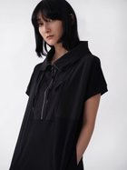 【ラシュッド/LASUD】のハーフZIPフードワンピース ブラック|ID: prp329100004522506 ipo3291000000031990255