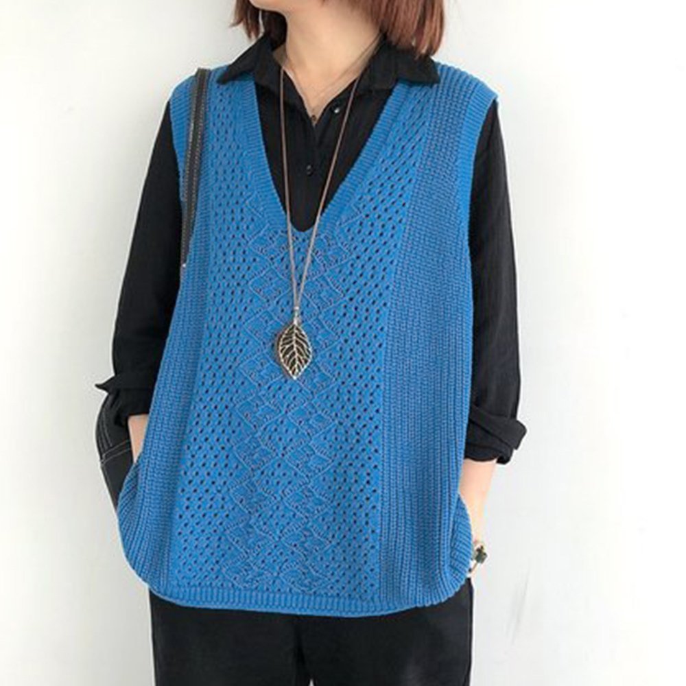 【ミニミニストア/miniministore】のニットベスト レディース ニットジレ秋冬 インテリア・キッズ・メンズ・レディースファッション・服の通販 founy(ファニー) 　ファッション　Fashion　レディースファッション　WOMEN　アウター　Coat Outerwear　トップス・カットソー　Tops/Tshirt　ニット　Knit Tops　ベスト/ジレ　Gilets/Vests　アクリル　Acrylic　セーター　Sweater　タートルネック　Turtleneck　ベスト　Vest　エレガント 上品　Elegant　無地　Plain Color　秋　Autumn/Fall　A/W・秋冬　Aw・Autumn/Winter・Fw・Fall-Winter　透かし　Watermark　ブルー|ID: prp329100004522507 ipo3291000000031990270