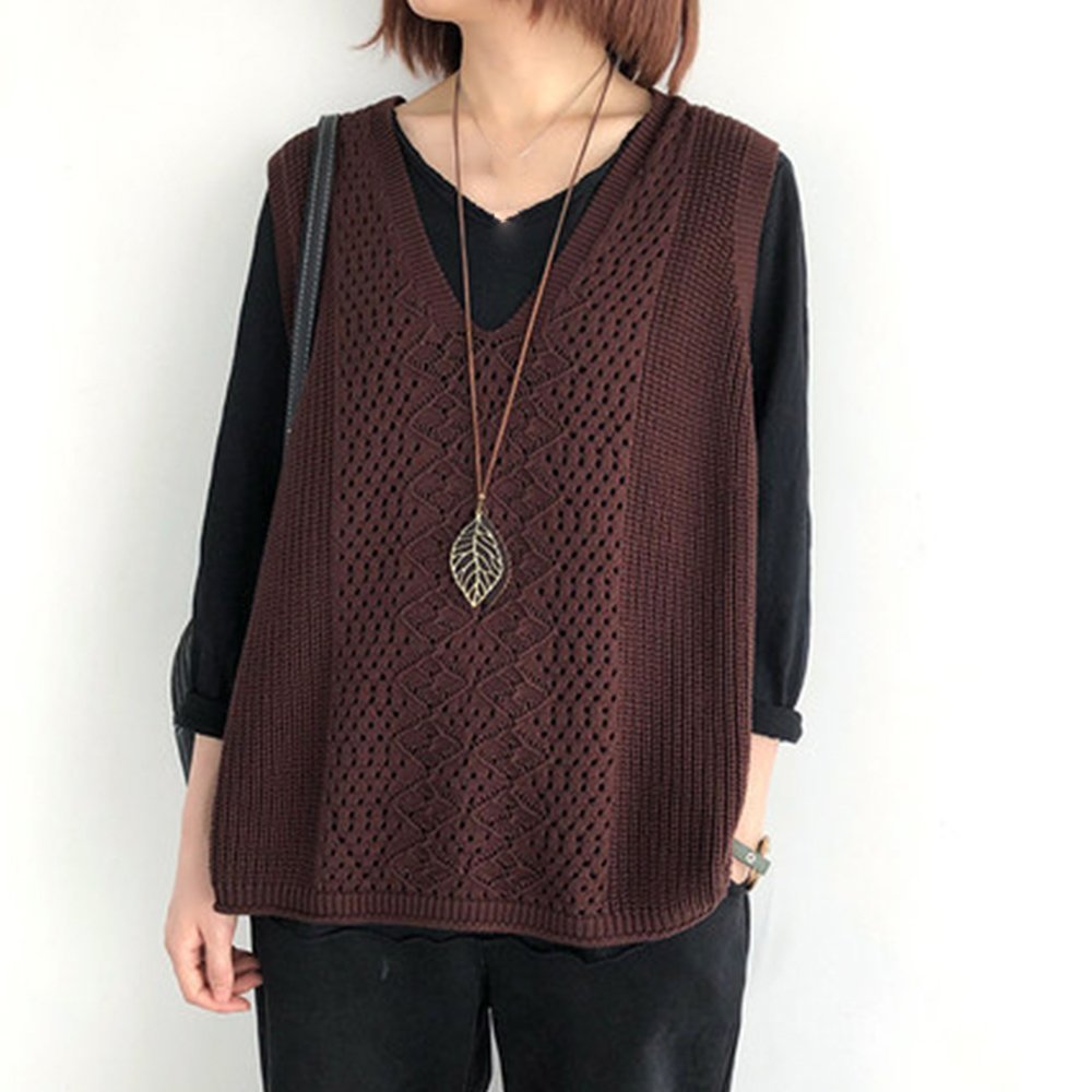 【ミニミニストア/miniministore】のニットベスト レディース ニットジレ秋冬 インテリア・キッズ・メンズ・レディースファッション・服の通販 founy(ファニー) 　ファッション　Fashion　レディースファッション　WOMEN　アウター　Coat Outerwear　トップス・カットソー　Tops/Tshirt　ニット　Knit Tops　ベスト/ジレ　Gilets/Vests　アクリル　Acrylic　セーター　Sweater　タートルネック　Turtleneck　ベスト　Vest　エレガント 上品　Elegant　無地　Plain Color　秋　Autumn/Fall　A/W・秋冬　Aw・Autumn/Winter・Fw・Fall-Winter　透かし　Watermark　ダークブラウン|ID: prp329100004522507 ipo3291000000031990272