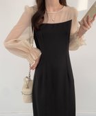 【その他のブランド/Other】のレイヤード風異素材シアー切り替えロングワンピース ベージュ|ID: prp329100004522539 ipo3291000000031990558
