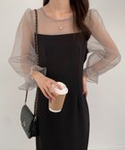 【その他のブランド/Other】のレイヤード風異素材シアー切り替えロングワンピース グレー|ID: prp329100004522539 ipo3291000000031990562