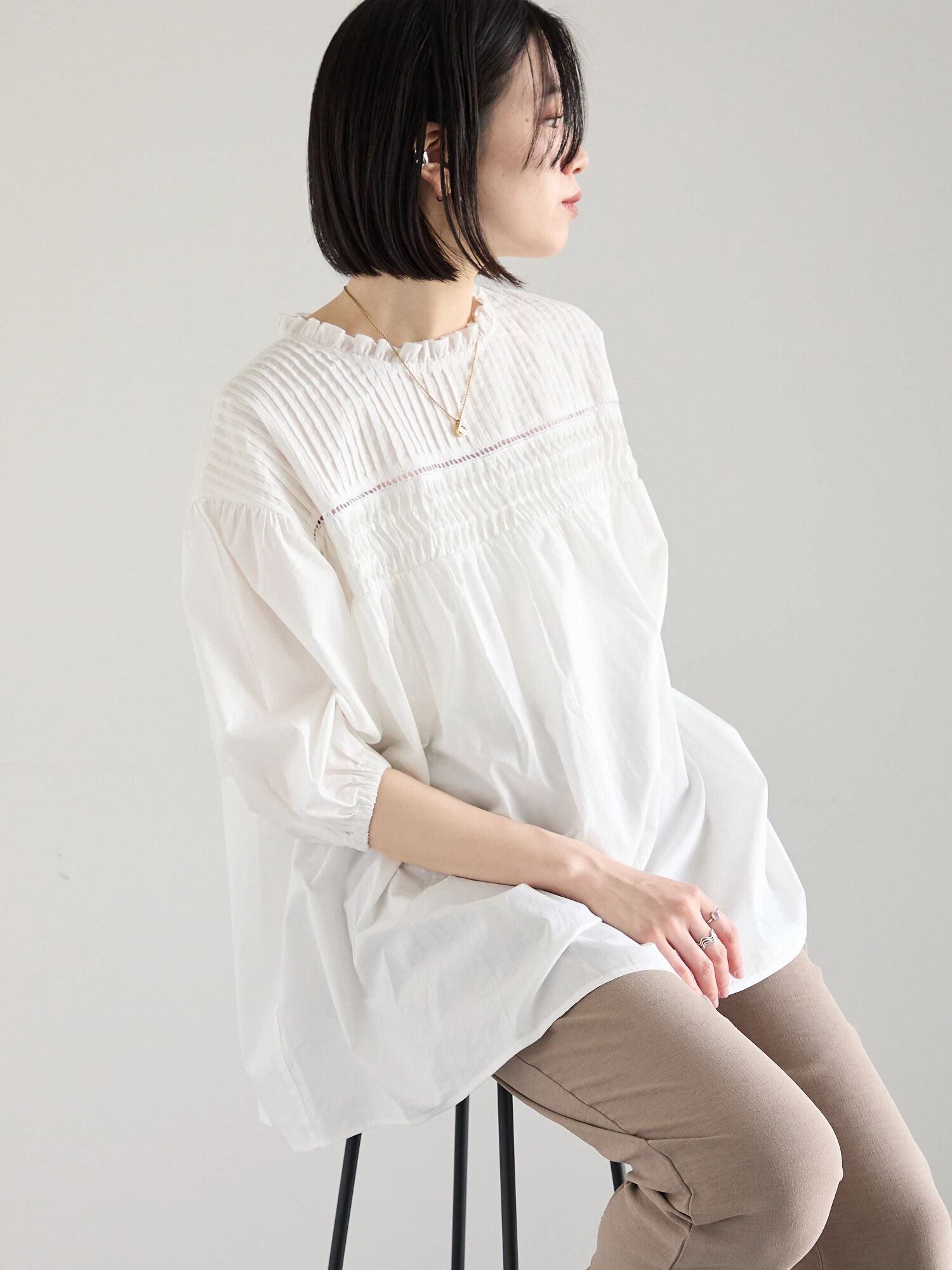 【サマンサモスモス/Samansa Mos2】の◎ピンタックギャザーブラウス 人気、トレンドファッション・服の通販 founy(ファニー) 　ファッション　Fashion　レディースファッション　WOMEN　トップス・カットソー　Tops/Tshirt　シャツ/ブラウス　Shirts/Blouses　ギャザー　Gather　フリル　Frills　エレガント 上品　Elegant　 other-1|ID: prp329100004522542 ipo3291000000031990575