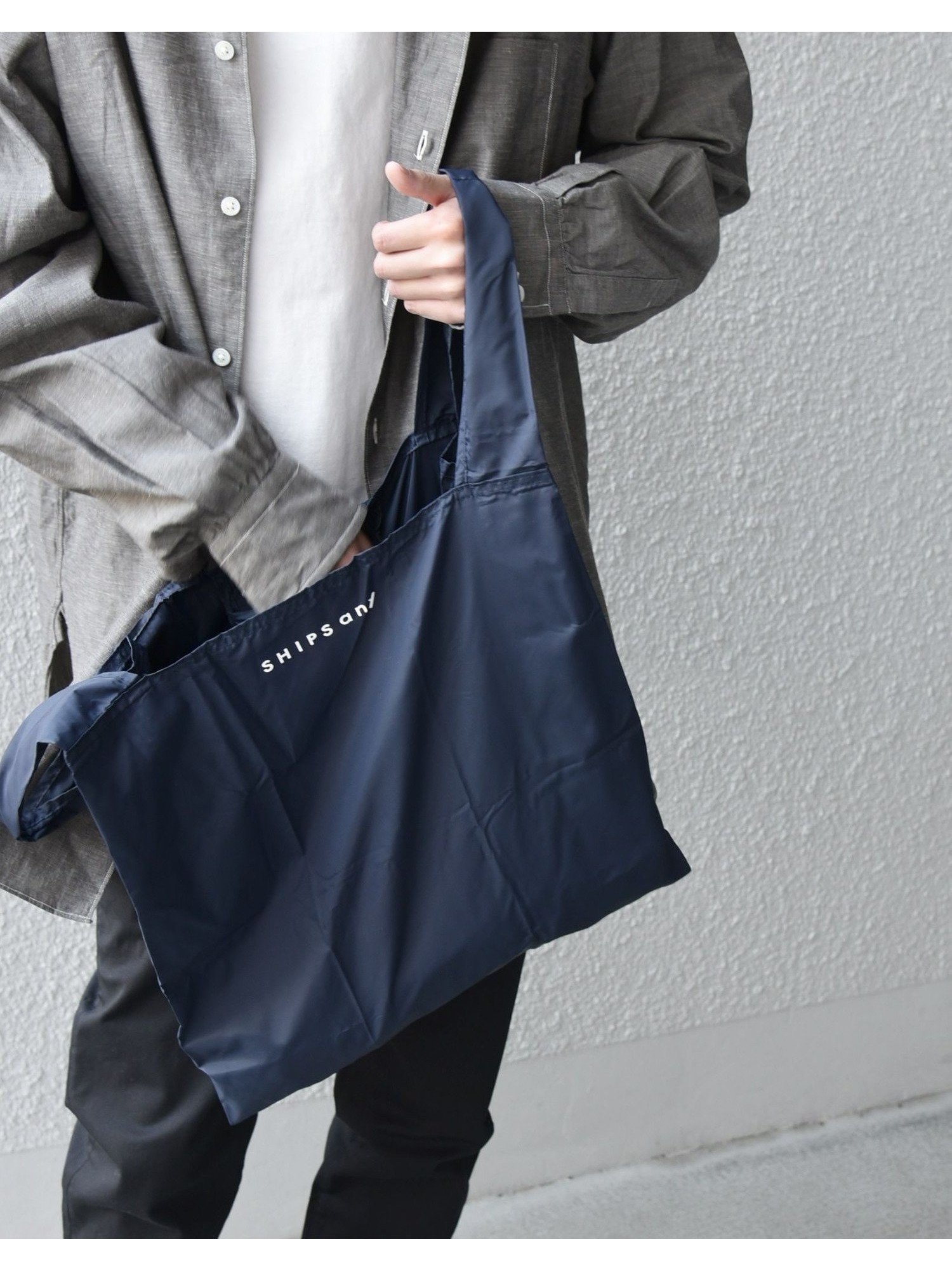 【シップス フォー ウィメン/SHIPS】のSHIPS any エコバッグ インテリア・キッズ・メンズ・レディースファッション・服の通販 founy(ファニー) 　ファッション　Fashion　レディースファッション　WOMEN　バッグ　Bag　コンパクト　Compact　シンプル　Simple　ビジネス 仕事 通勤　Business　ネイビー|ID: prp329100004522556 ipo3291000000031990781