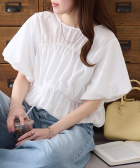 【ディスコート/Discoat】のギャザー裾ドロストブラウス5分袖 人気、トレンドファッション・服の通販 founy(ファニー) ファッション Fashion レディースファッション WOMEN トップス・カットソー Tops/Tshirt シャツ/ブラウス Shirts/Blouses ギャザー Gather 春 Spring |ID:prp329100004522566