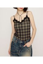 【スライ/SLY】のLACE DOCKING キャミソール 人気、トレンドファッション・服の通販 founy(ファニー) ファッション Fashion レディースファッション WOMEN トップス・カットソー Tops/Tshirt キャミソール / ノースリーブ No Sleeves おすすめ Recommend インナー Inner キャミソール Camisole チェック Check デニム Denim トレンド Trend ドッキング Docking ボトム Bottom ミニスカート Mini Skirt レース Race 無地 Plain Color thumbnail M/BLK7|ID: prp329100004522587 ipo3291000000031990971