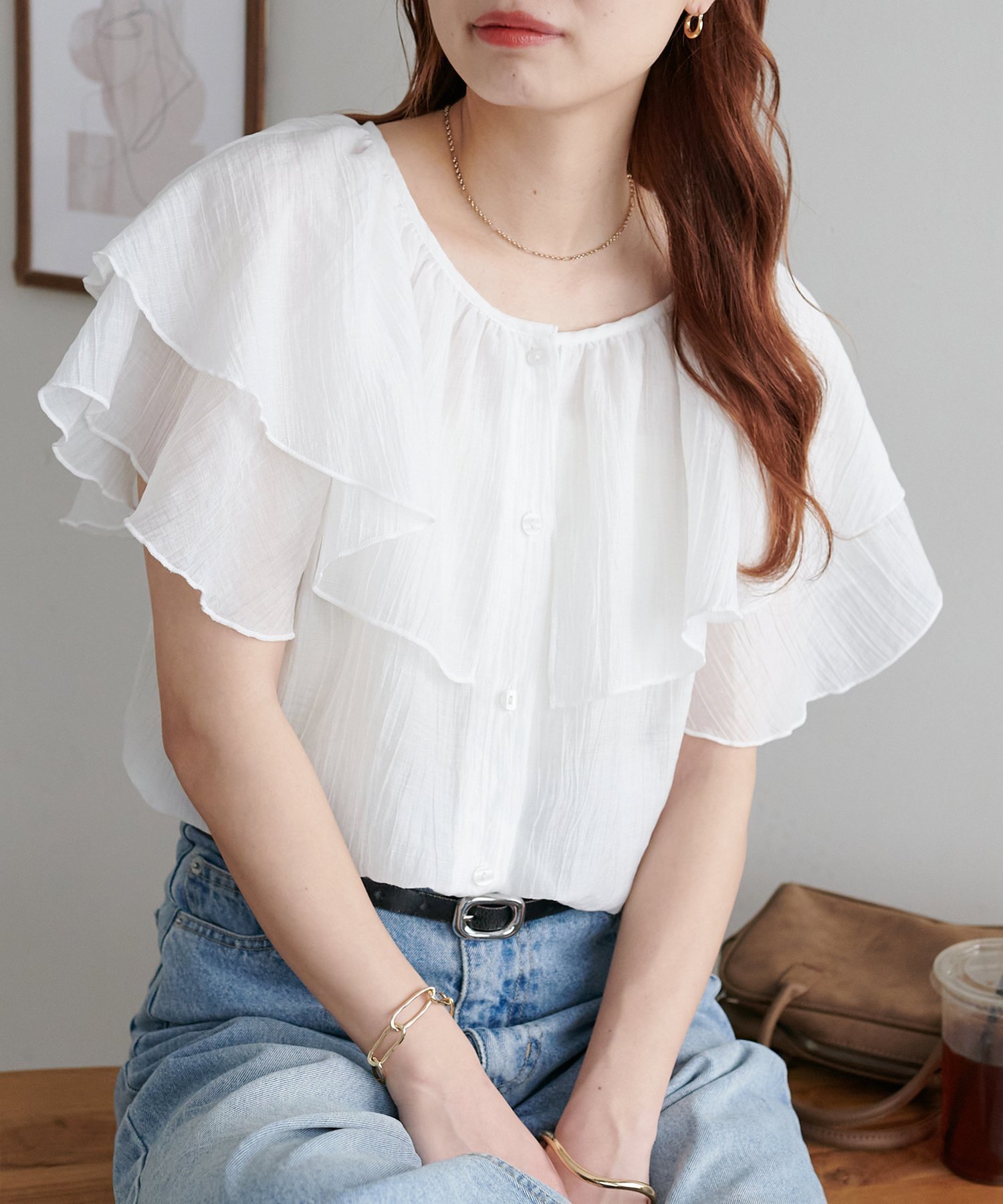 【ディスコート/Discoat】の【WEB限定】フリルカラーブラウス 人気、トレンドファッション・服の通販 founy(ファニー) 　ファッション　Fashion　レディースファッション　WOMEN　トップス・カットソー　Tops/Tshirt　シャツ/ブラウス　Shirts/Blouses　シアー　Sheer　フリル　Frills　エレガント 上品　Elegant　夏　Summer　春　Spring　S/S・春夏　Ss・Spring/Summer　 other-1|ID: prp329100004522590 ipo3291000000031991018