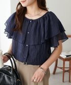 【ディスコート/Discoat】の【WEB限定】フリルカラーブラウス ネイビー|ID: prp329100004522590 ipo3291000000031991022