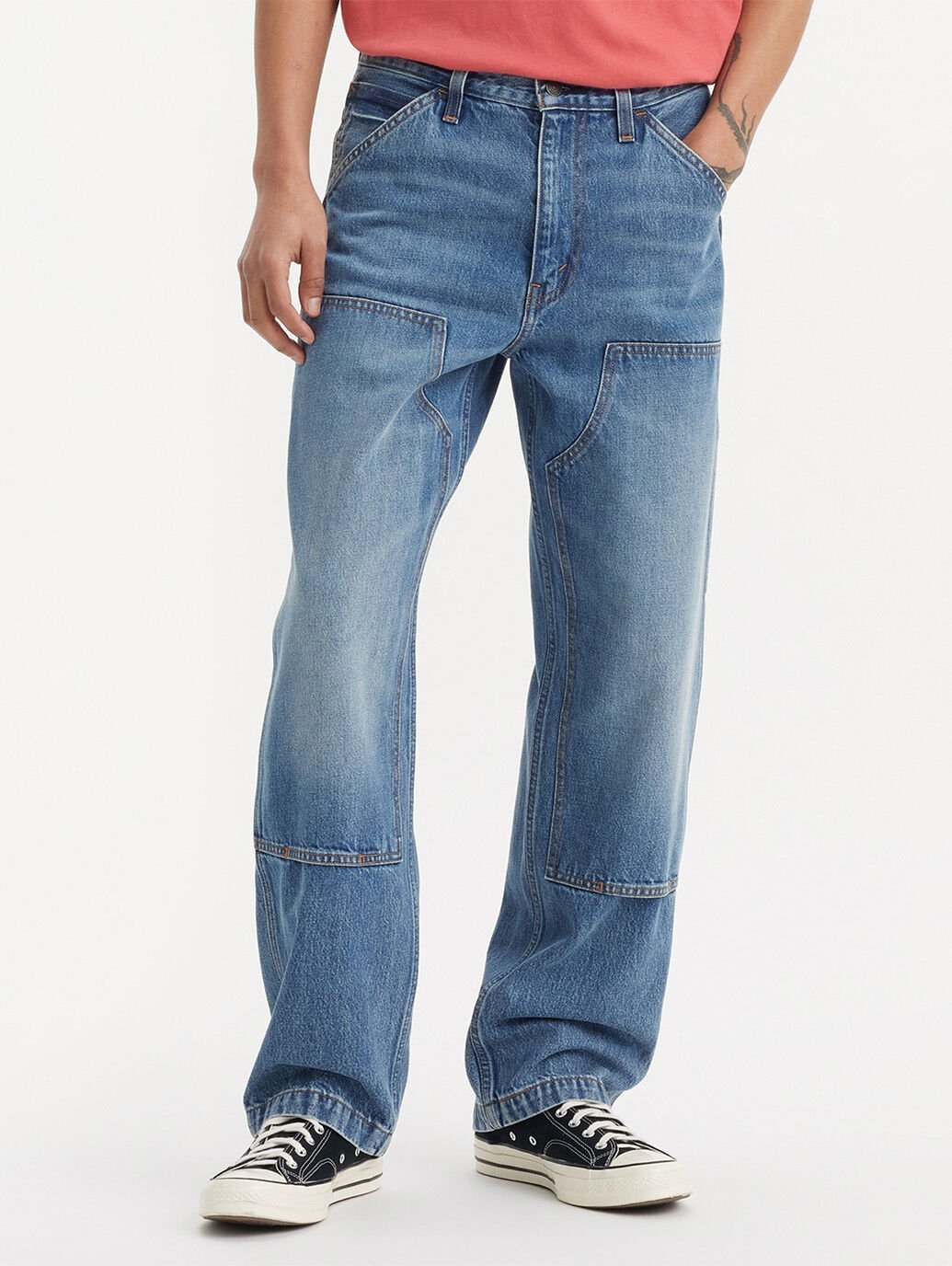 【リーバイス/Levis / MEN】の568(TM) ルーズストレート ダブルニー ミディアムインディゴ 人気、トレンドファッション・服の通販 founy(ファニー) 　ファッション　Fashion　メンズファッション　MEN　キャンバス　Canvas　コレクション　Collection　ジーンズ　Jeans　ストレッチ　Stretch　ストレート　Straight　デニム　Denim　ポケット　Pocket　ルーズ　Loose　ループ　Loop　ワーク　Work　 other-1|ID: prp329100004522591 ipo3291000000031991023