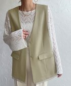 【ジュノア/JUNOAH】の裾シアーレイヤードVネックベスト ベージュ|ID: prp329100004522607 ipo3291000000031991186