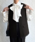 【ジュノア/JUNOAH】の裾シアーレイヤードVネックベスト ブラック|ID: prp329100004522607 ipo3291000000031991187
