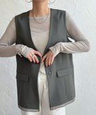 【ジュノア/JUNOAH】の裾シアーレイヤードVネックベスト チャコールグレー|ID: prp329100004522607 ipo3291000000031991189