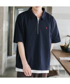 【ロッキーモンロー/Rocky Monroe】のU.S. POLO ASSN. 別注コラボワンポイントロゴ刺繍天竺ハーフジップポロシャツ ネイビー|ID: prp329100004522616 ipo3291000000031991301