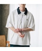 【ロッキーモンロー/Rocky Monroe】のU.S. POLO ASSN. 別注コラボワンポイントロゴ刺繍天竺ハーフジップポロシャツ ホワイト×ブラック|ID: prp329100004522616 ipo3291000000031991303