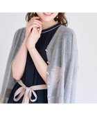 【クチュール ブローチ/Couture Brooch】の【上品な透け感・通勤】ダブルパール調釦シアーカーディガン ライトグレー|ID: prp329100004522639 ipo3291000000032575836