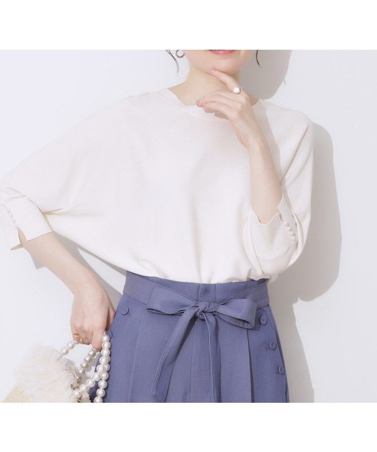 【クチュール ブローチ/Couture Brooch】の前後2WAYサマードルマンニット 人気、トレンドファッション・服の通販 founy(ファニー) 　ファッション　Fashion　レディースファッション　WOMEN　トップス・カットソー　Tops/Tshirt　ニット　Knit Tops　サマー　Summer　スリット　Slit　パール　Pearl　 other-1|ID: prp329100004522650 ipo3291000000031991673
